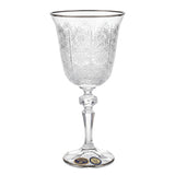 Bohemia Crystal Goblet Set, 6 Pieces -Silver -220 ml