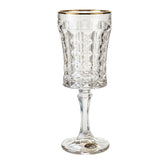 Bohemia Crystal Goblet Diamond Set, 6 Pieces -Gold -200 ml