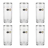 Bohemia Crystal Longdrink Set, 6 Pieces -Silver