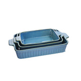 Rectangular Casserole Set, 3 Pieces -Blue