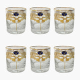 Bohemia Crystal Tumbler set, 6 Pieces -Gold -280 ml