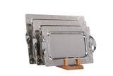 Tresors Rectangular Tray with Handles, 3 Pieces -Made in Italy -Silver -Stainless Steel 18/10