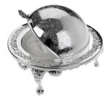 Queen Anne Revolving Butter Dish -14x11cm -Silver Plated