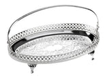 Queen Anne Oval  Tray with Legs and Swing Handle -23x14.5cm -Silver Plated