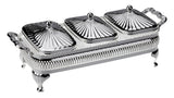 Queen Anne Oblong Bowl Set, 3 Pieces -30x13.5cm -Silver Plated