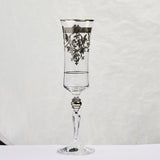Bohemia Crystal Flute Set, 6 Pieces -Silver -150 ml