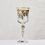 Bohemia Crystal Goblet Set, 6 Pieces -Gold -220 ml