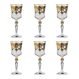 Bohemia Crystal Goblet Set, 6 Pieces -Gold -220 ml