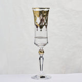 Bohemia Crystal Flute Set, 6 Pieces -Gold -150 ml
