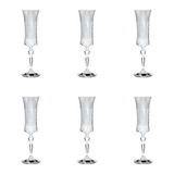 Bohemia Crystal Flute Set, 6 Pieces -190 ml