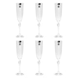 Bohemia Crystal Flute Set, 6 Pieces -220 ml