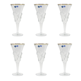 Bohemia Crystal Goblet Set, 6 Pieces -Gold