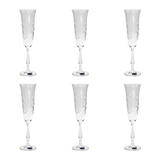 Bohemia Crystal Flute Set, 6 Pieces -190 ml