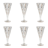Bohemia Crystal Goblet Set, 6 Pieces -Silver