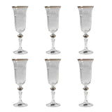 Bohemia Crystal Flute Set, 6 Pieces -Silver -150 ml