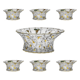 Bohemia Crystal Bowl Set, 7 Pieces -Gold