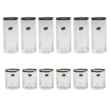 Bohemia Crystal Longdrink & Tumbler Set, 12 Pieces -Silver -340 & 280 ml