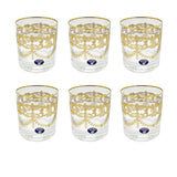 Bohemia Crystal Tumbler set, 6 Pieces -Gold -280 ml