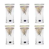 Bohemia Crystal Longdrink Set, 6 Pieces -Gold -340 ml