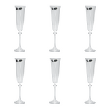 Bohemia Crystal Flute Set, 6 Pieces -190 ml