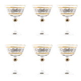 Bohemia Crystal Cocktail Set, 6 Pieces -Silver & Gold -180 ml