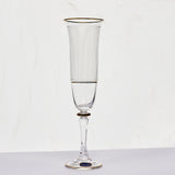 Bohemia Crystal Flute Set, 6 Pieces -Gold -150 ml