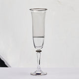 Bohemia Crystal Flute Set, 6 Pieces -Silver -150 ml