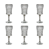 Bohemia Crystal Goblet Set, 6 Pieces -Silver -200 ml