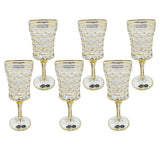 Bohemia Crystal Goblet Set, 6 Pieces -Gold -200 ml
