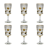 Bohemia Crystal Goblet Diamond Set, 6 Pieces -Gold -200 ml