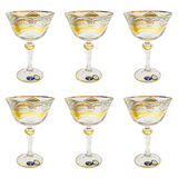 Bohemia Crystal Cocktail Set, 6 Pieces -Silver & Gold -180 ml