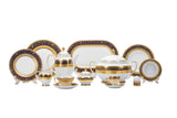 Falkenporzellan Dinner Set, 112 Pieces -Blue & Gold -Porcelain