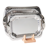 Arsha Oblong Tray with Handles, 2 Pieces -Stainless Steel