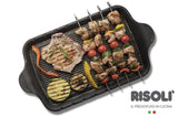 Risoli Brochette Grill with Steel Spit Grill -47x26 cm