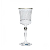 Bohemia Crystal Goblet Set, 6 Pieces -Silver -220 ml