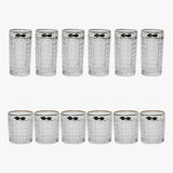 Bohemia Crystal Longdrink & Tumbler Diamond Set, 12 Pieces -Gold -230 & 260 ml