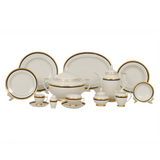 Falkenporzellan Dinner Set, 112 Pieces -Blue & Gold -Porcelain