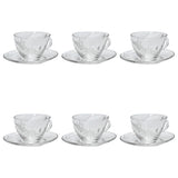 Pasabahce Tea Cup with Saucer Set, 12 Pieces